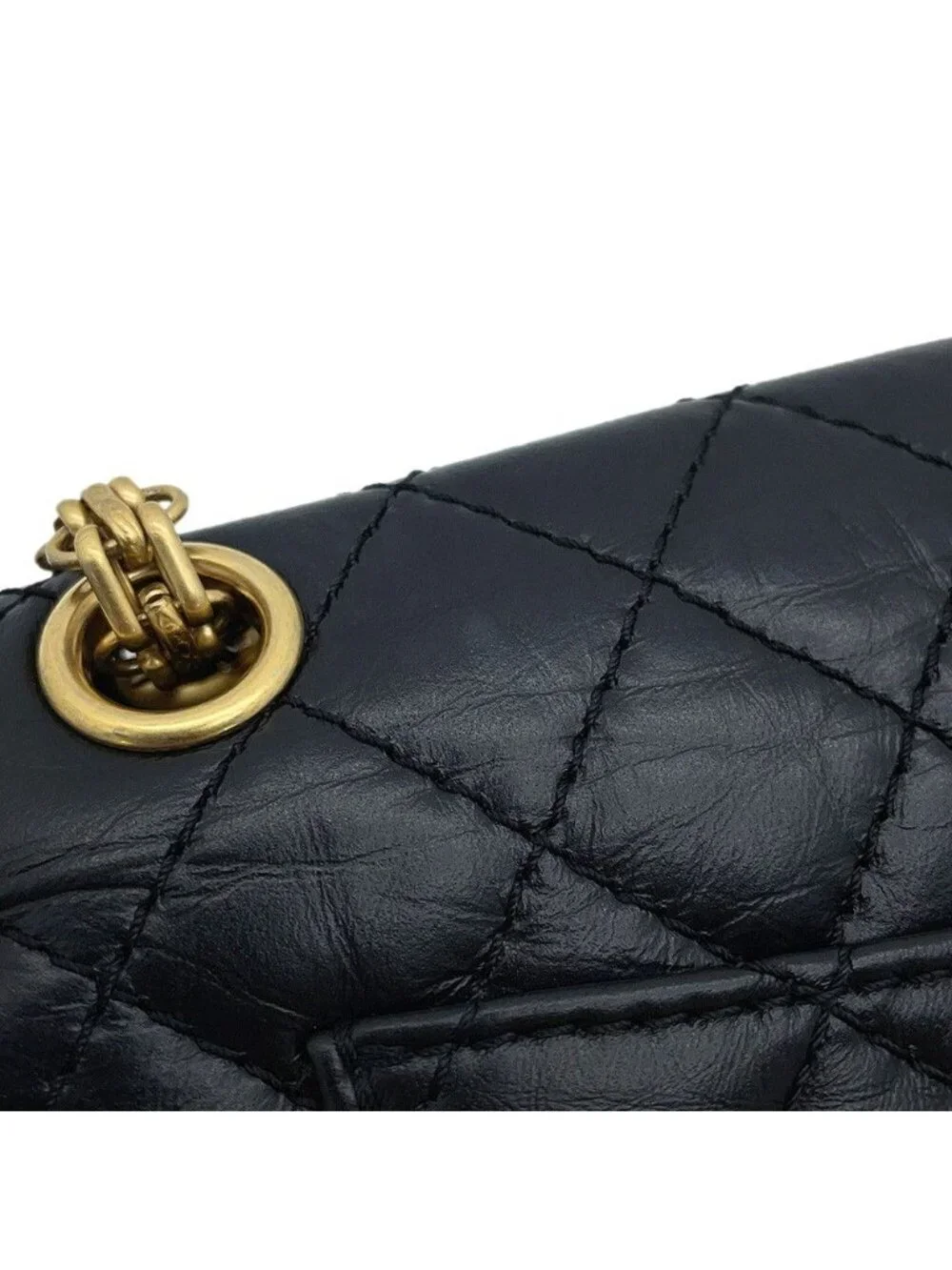 Chanel Chain Shoulder Bag Quilted 2.55 Mini Aged Calfskin Black
